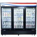 Atosa USA MCF8728GR, Black Exterior Glass Three (3) Door Merchandiser Freezer